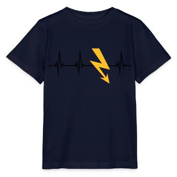 strom puls herzschlag frequenz elektrisch blitz en - Stanley/Stella Kinder T-Shirt MINI CREATOR  - Navy - Vorne - Kain (125cm)