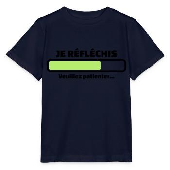 je réfléchis veuillez patienter - T-shirt bio MINI CREATOR Stanley/Stella Enfant - marine - Devant - Kain (125cm)