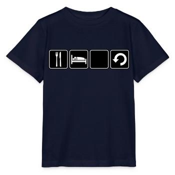 Eat Sleep Repeat - Stanley/Stella MINI CREATOR Kids’ T-Shirt - navy - Front - Kain (125cm)