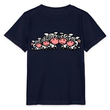 cow_family_with_girl_and_two_boys_3c - Stanley/Stella Kinder-T-shirt MINI CREATOR  - marine - Voor - Kain (125cm)