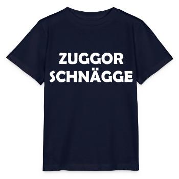 Zuggor Schnägge - sächsisch Zuckerschnecke - Stanley/Stella Kinder T-Shirt MINI CREATOR  - Navy - Vorne - Kain (125cm)