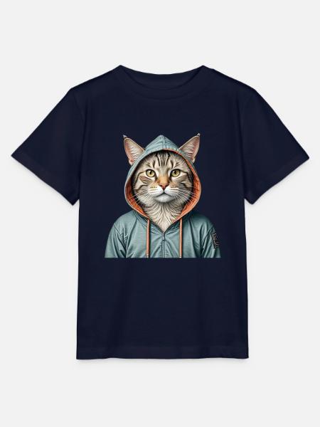 Katze trägt eine Jacke - Stanley/Stella Kinder T-Shirt MINI CREATOR - Navy