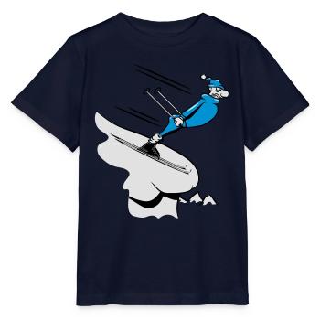 Vacances d'hiver de ski alpin drôle comique - T-shirt bio MINI CREATOR Stanley/Stella Enfant - marine - Devant - Kain (125cm)