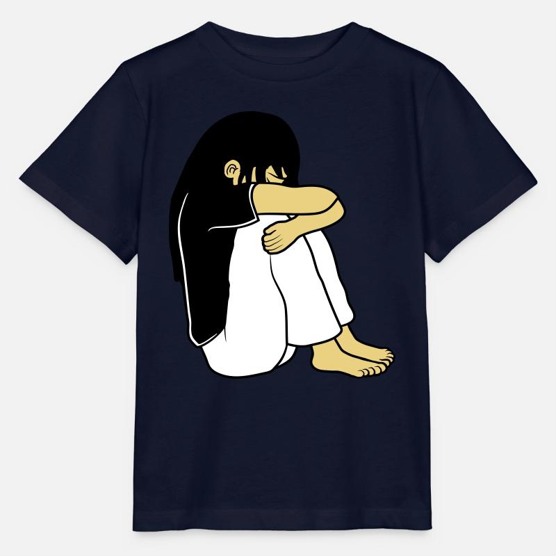 Fille assise triste - T-shirt bio MINI CREATOR Stanley/Stella Enfant - marine