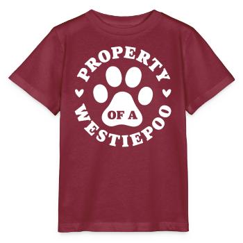 Eigentum eines Westiepoo - Stanley/Stella Kinder T-Shirt MINI CREATOR  - Burgunderrot - Vorne - Kain (125cm)