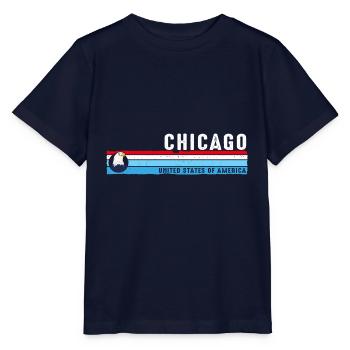 Chicago Illinois Est 1833 Vintage Classic Retro - Stanley/Stella MINI CREATOR Kids’ T-Shirt - navy - Front - Kain (125cm)