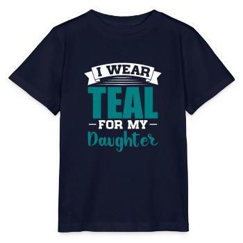 I wear teal for my daughter Design - Stanley/Stella MINI CREATOR Kids’ T-Shirt - navy - Front - Kain (125cm)
