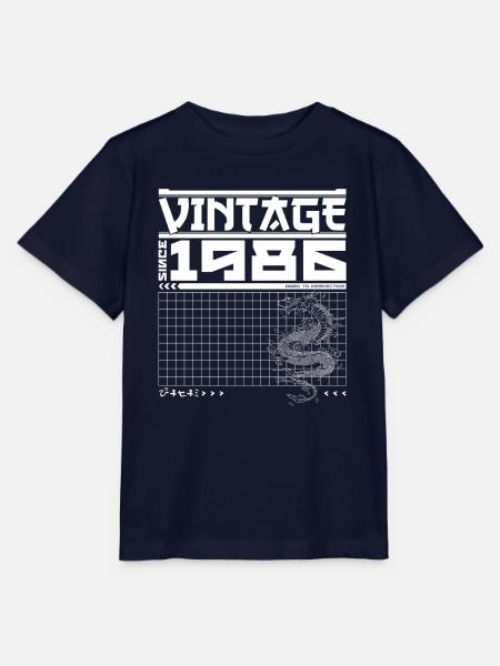 Samurai Power seit 1986 - 39. Geburtstag Drache - Stanley/Stella Kinder T-Shirt MINI CREATOR  - Navy