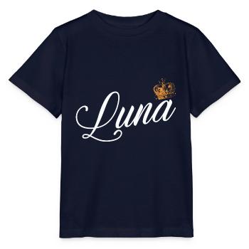 Luna Custom Name für Frauen Kinder Kleinkinder - Luna - Stanley/Stella Kinder T-Shirt MINI CREATOR  - Navy - Vorne - Kain (125cm)