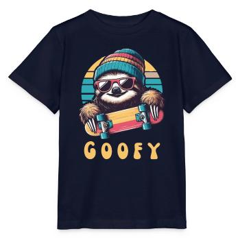 GOOFY Skater Faultier - lustiges Skater Outfit - Stanley/Stella Kinder T-Shirt MINI CREATOR  - Navy - Vorne - Kain (125cm)