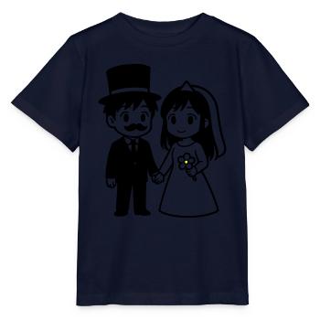 Couple de mariés Anime - T-shirt bio MINI CREATOR Stanley/Stella Enfant - marine - Devant - Kain (125cm)