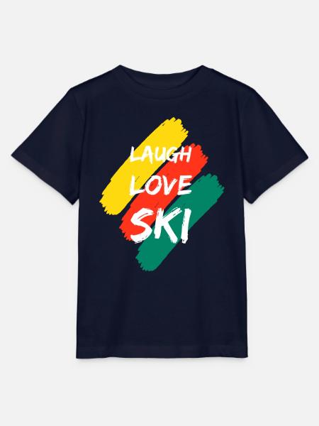 Laugh Love Ski - Stanley/Stella Kinder T-Shirt MINI CREATOR  - Navy