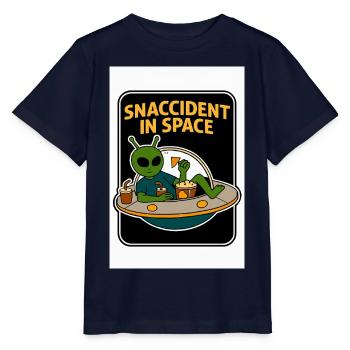 Alien UFO Lounge T-Shirt – Snaccident in Space - Stanley/Stella Kinder T-Shirt MINI CREATOR  - Navy - Vorne - Kain (125cm)