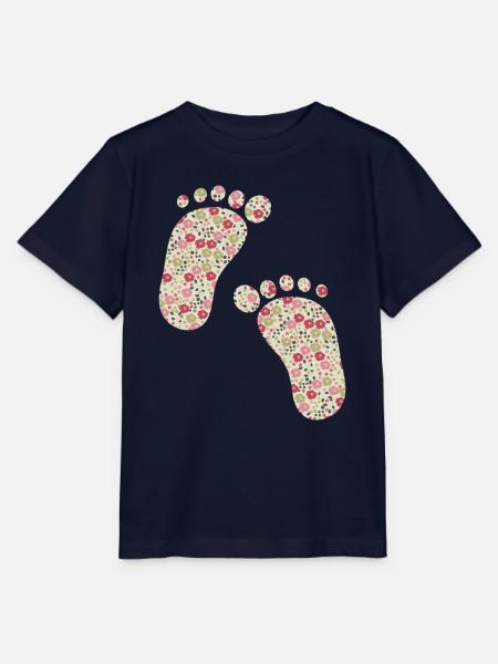 Liberty Fußabdrücke rosa - Stanley/Stella Kinder T-Shirt MINI CREATOR  - Navy