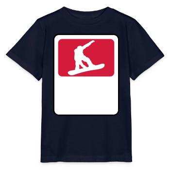 frame shield name text drive snowboard jump sp - Stanley/Stella MINI CREATOR Kids’ T-Shirt - navy - Front - Kain (125cm)