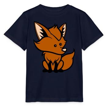 Fox Comic Animal - Stanley/Stella MINI CREATOR Kids’ T-Shirt - navy - Front - Kain (125cm)