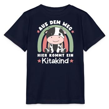 Aus Dem Weg Hier Kommt Ein Kitakind Kuh - Stanley/Stella Kinder T-Shirt MINI CREATOR  - Navy - Vorne - Kain (125cm)