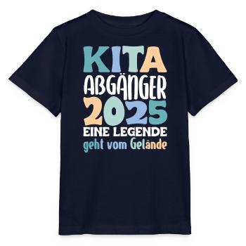 Diplômé de la garderie : 2025 Une légende quitte le site - T-shirt bio MINI CREATOR Stanley/Stella Enfant - marine - Devant - Kain (125cm)