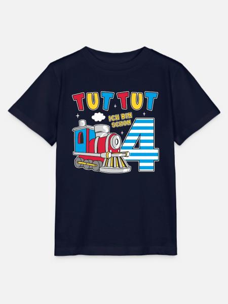 4. Geburtstag Lokomotive Ich Bin Schon 4 Jungen - Stanley/Stella Kinder T-Shirt MINI CREATOR  - Navy