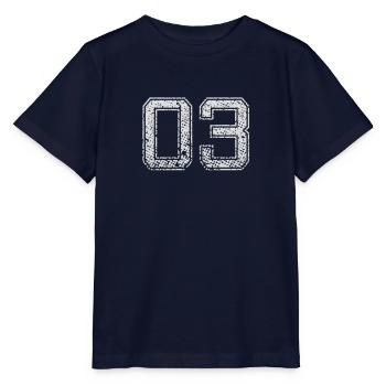 Number 03 Number zero Three gift - Stanley/Stella MINI CREATOR Kids’ T-Shirt - navy - Front - Kain (125cm)