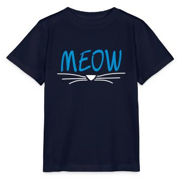 MEOW cat - Stanley/Stella MINI CREATOR Kids’ T-Shirt - navy - Front - Kain (125cm)