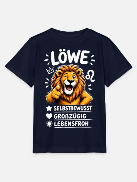 Sternzeichen Löwe Geschenk Eigenschaften lustig - Stanley/Stella Kinder T-Shirt MINI CREATOR - Navy