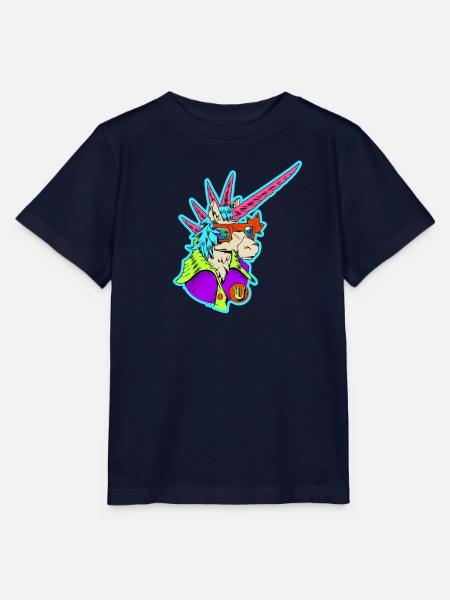 Neon-Einhorn Retro-Rocker - Stanley/Stella Kinder T-Shirt MINI CREATOR  - Navy