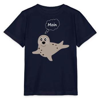Seehund Seehunde Robbe Robben Tiere - Stanley/Stella Kinder T-Shirt MINI CREATOR  - Navy - Vorne - Kain (125cm)