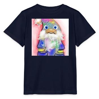 Bunter Weihnachtsmann mit Farbverlauf - Stanley/Stella Kinder T-Shirt MINI CREATOR  - Navy - Vorne - Kain (125cm)