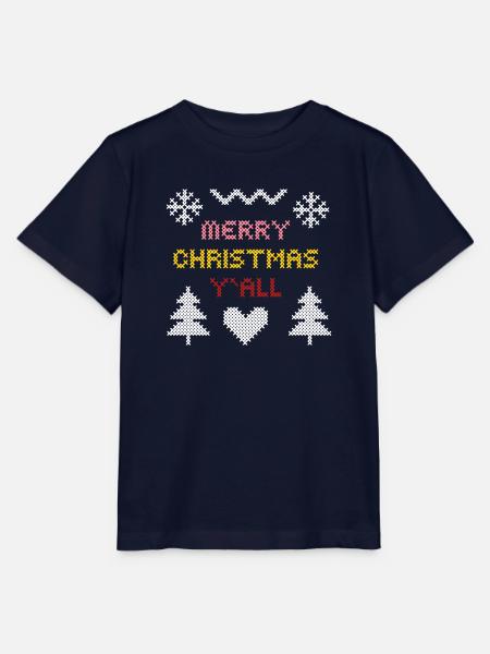 Festliches Weihnachtsherz-Muster - Stanley/Stella Kinder T-Shirt MINI CREATOR - Navy