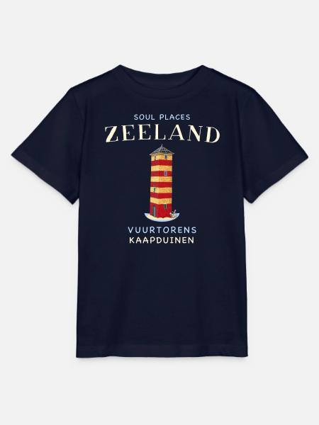 Zeeland Niederlande, Leuchtturm Kaapduin Zeichnung - Stanley/Stella Kinder T-Shirt MINI CREATOR  - Navy