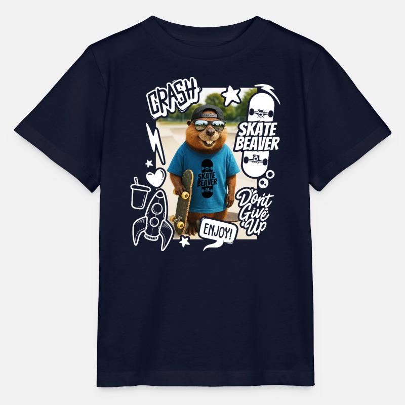 Patin Castor - T-shirt bio MINI CREATOR Stanley/Stella Enfant - marine