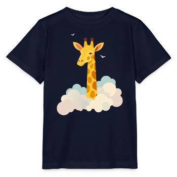 Gentle giraffe above the clouds – Dreamlike motif - Stanley/Stella MINI CREATOR Kids’ T-Shirt - navy - Front - Kain (125cm)