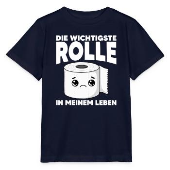 Klopapier Toilettenpapier Lustiger Spruch Humor - Stanley/Stella Kinder T-Shirt MINI CREATOR  - Navy - Vorne - Kain (125cm)