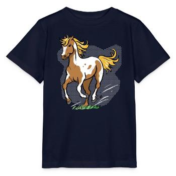 Running Horse - Stanley/Stella Kinder T-Shirt MINI CREATOR  - Navy - Vorne - Kain (125cm)