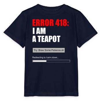 Fehler 418 Teekannen-Meme - Stanley/Stella Kinder T-Shirt MINI CREATOR  - Navy - Vorne - Kain (125cm)