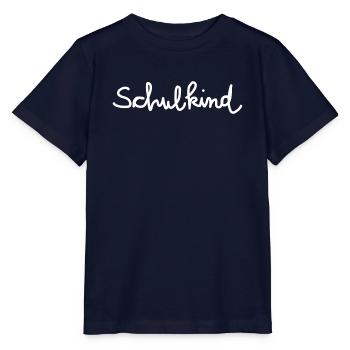 Handgeschriebener Schriftzug "Schulkind" - Stanley/Stella Kinder T-Shirt MINI CREATOR  - Navy - Vorne - Kain (125cm)