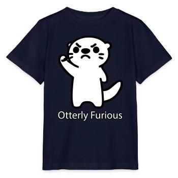 Loutre en colère levant le poing - Otterly Furious - T-shirt bio MINI CREATOR Stanley/Stella Enfant - marine - Devant - Kain (125cm)