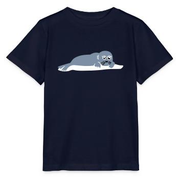 seehund 2 - Stanley/Stella Kinder T-Shirt MINI CREATOR  - Navy - Vorne - Kain (125cm)