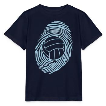 Volleyball Wasserball Fingerabdruck - Stanley/Stella Kinder T-Shirt MINI CREATOR  - Navy - Vorne - Kain (125cm)