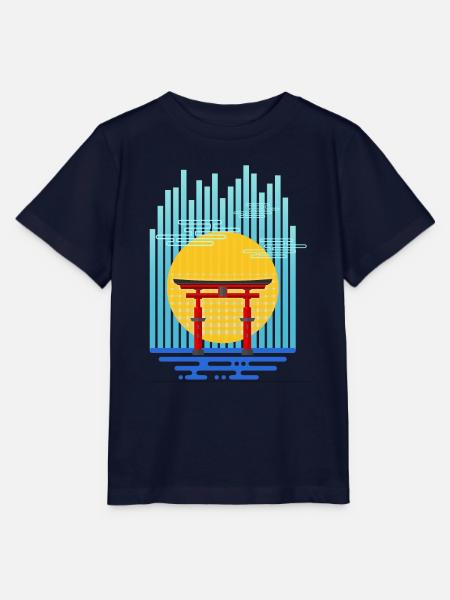 Torii (Streifen) 01 - Stanley/Stella Kinder T-Shirt MINI CREATOR - Navy
