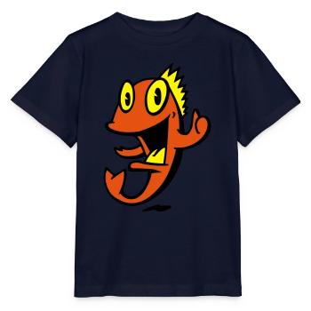 Marine lächelnder Fisch - Stanley/Stella Kinder T-Shirt MINI CREATOR  - Navy - Vorne - Kain (125cm)