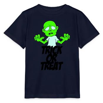 Zombie Trick or Treat - T-shirt bio MINI CREATOR Stanley/Stella Enfant - marine - Devant - Kain (125cm)