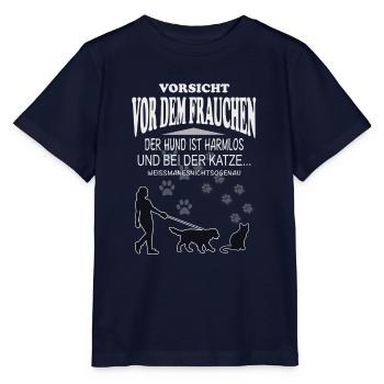 Vorsicht vor dem FRAUCHEN - Stanley/Stella Kinder T-Shirt MINI CREATOR  - Navy - Vorne - Kain (125cm)