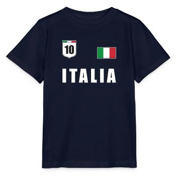 Italie chemise italienne de drapeau du football T-shirt - T-shirt bio MINI CREATOR Stanley/Stella Enfant - marine - Devant - Kain (125cm)