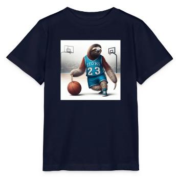 Sloth Basketball Tramp 23 - Stanley/Stella MINI CREATOR Kids’ T-Shirt - navy - Front - Kain (125cm)