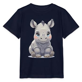 Bébé rhinocéros - T-shirt bio MINI CREATOR Stanley/Stella Enfant - marine - Devant - Kain (125cm)