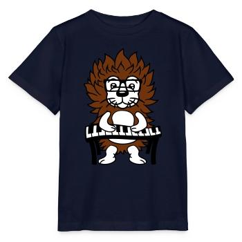 Süß Nerd Igel spielt Keyboard Klavier Brille Tier - Stanley/Stella Kinder T-Shirt MINI CREATOR  - Navy - Vorne - Kain (125cm)