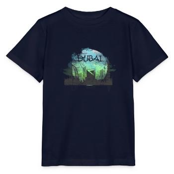 Dubai Tourismus Wasserfarbe Skyline Geschenk - Stanley/Stella Kinder T-Shirt MINI CREATOR  - Navy - Vorne - Kain (125cm)