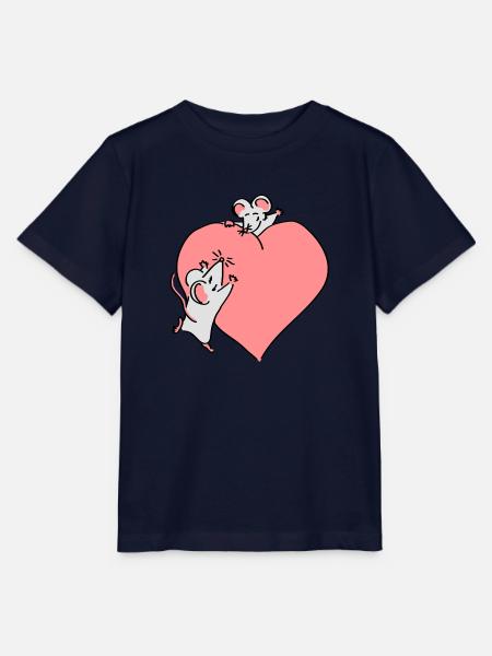 großes Herz - Stanley/Stella Kinder T-Shirt MINI CREATOR  - Navy